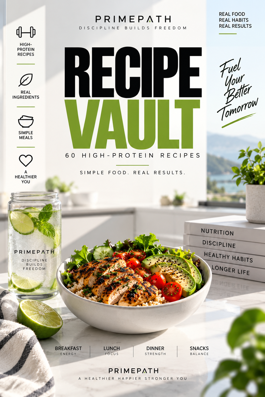 PrimePath Recipe Vault | 60 High-Protein Recipes for a Stronger You Fuel your goals without sacrificing flavor. 🥗💪